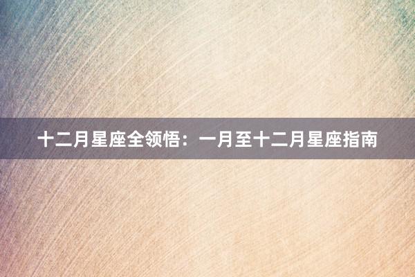 十二月星座全领悟：一月至十二月星座指南