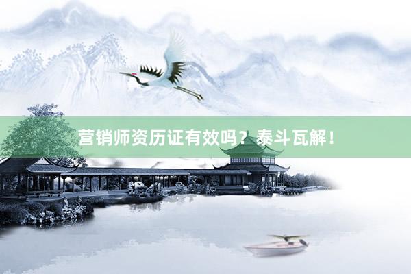 营销师资历证有效吗？泰斗瓦解！